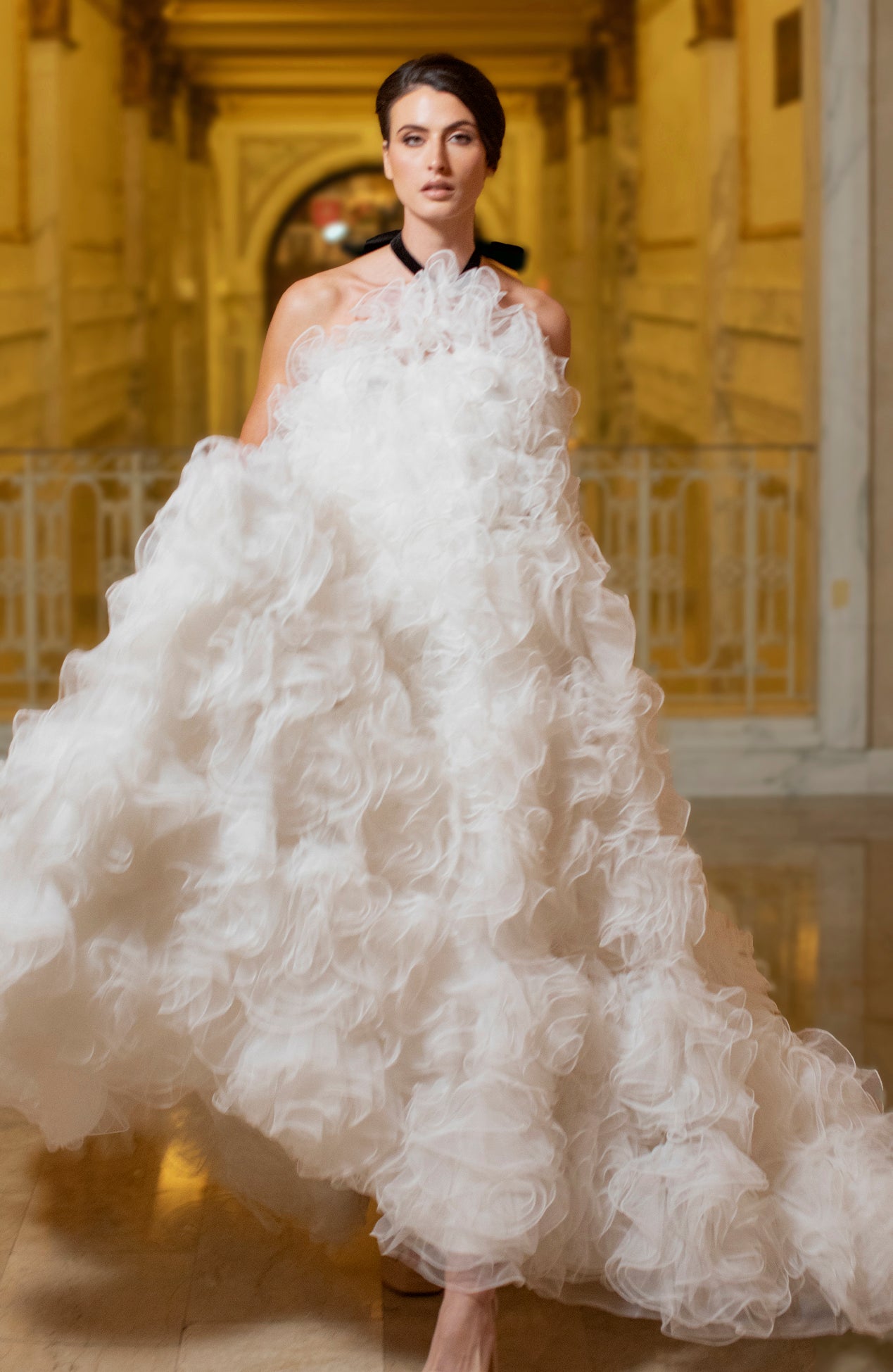 Elowen – Ruffle Halter Neck Wedding Dress – Nardos