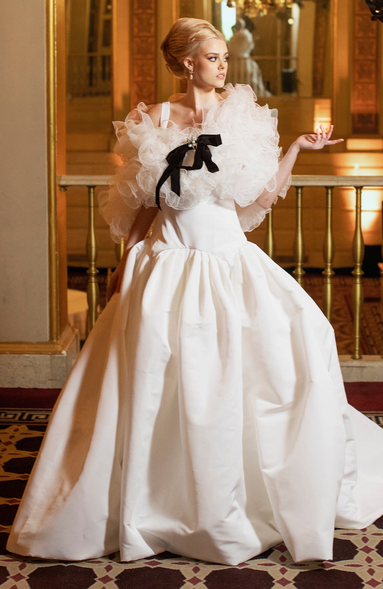Odette – Black Velvet Bow Wedding Dress – Nardos Odette – Black Velvet Bow Wedding Dress – Nardos