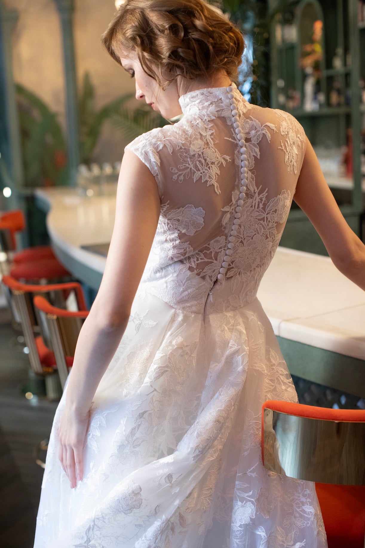 Charlotte - High Neck Cap Sleeve Wedding Dress Nardos Charlotte - High Neck Cap Sleeve Wedding Dress Nardos