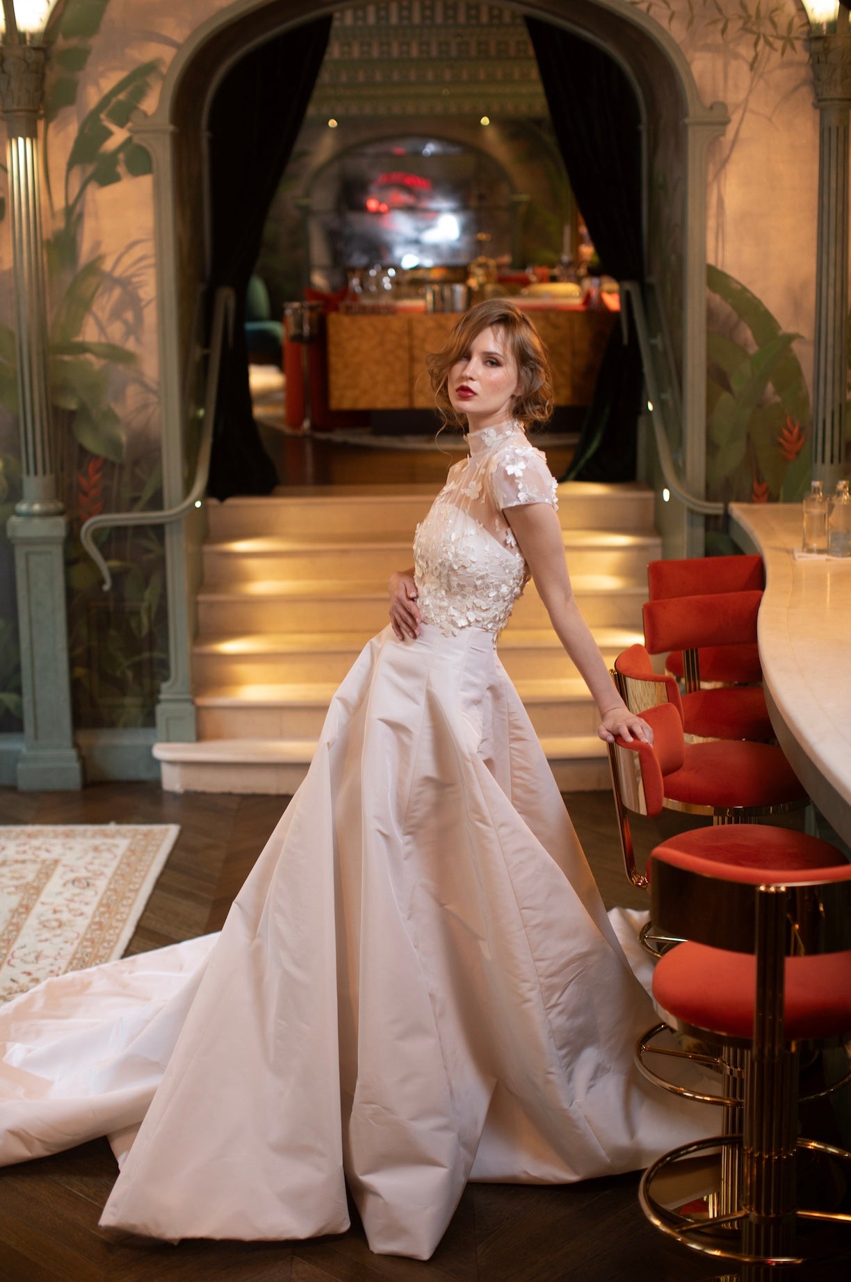 pleated skirt wedding dress Anna In-Date 3M KCI Advanced the borrowed collective The structured lace corset Size:26W L32